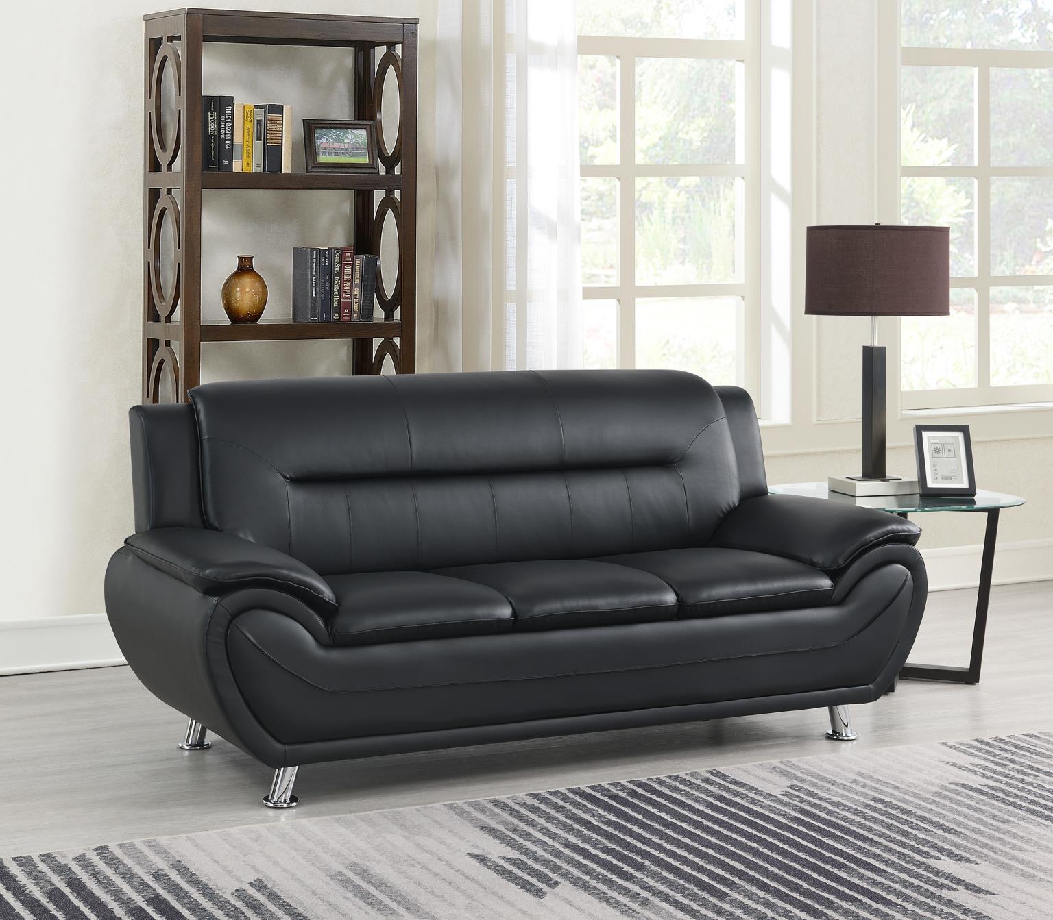 BLACK PU SOFA view 2