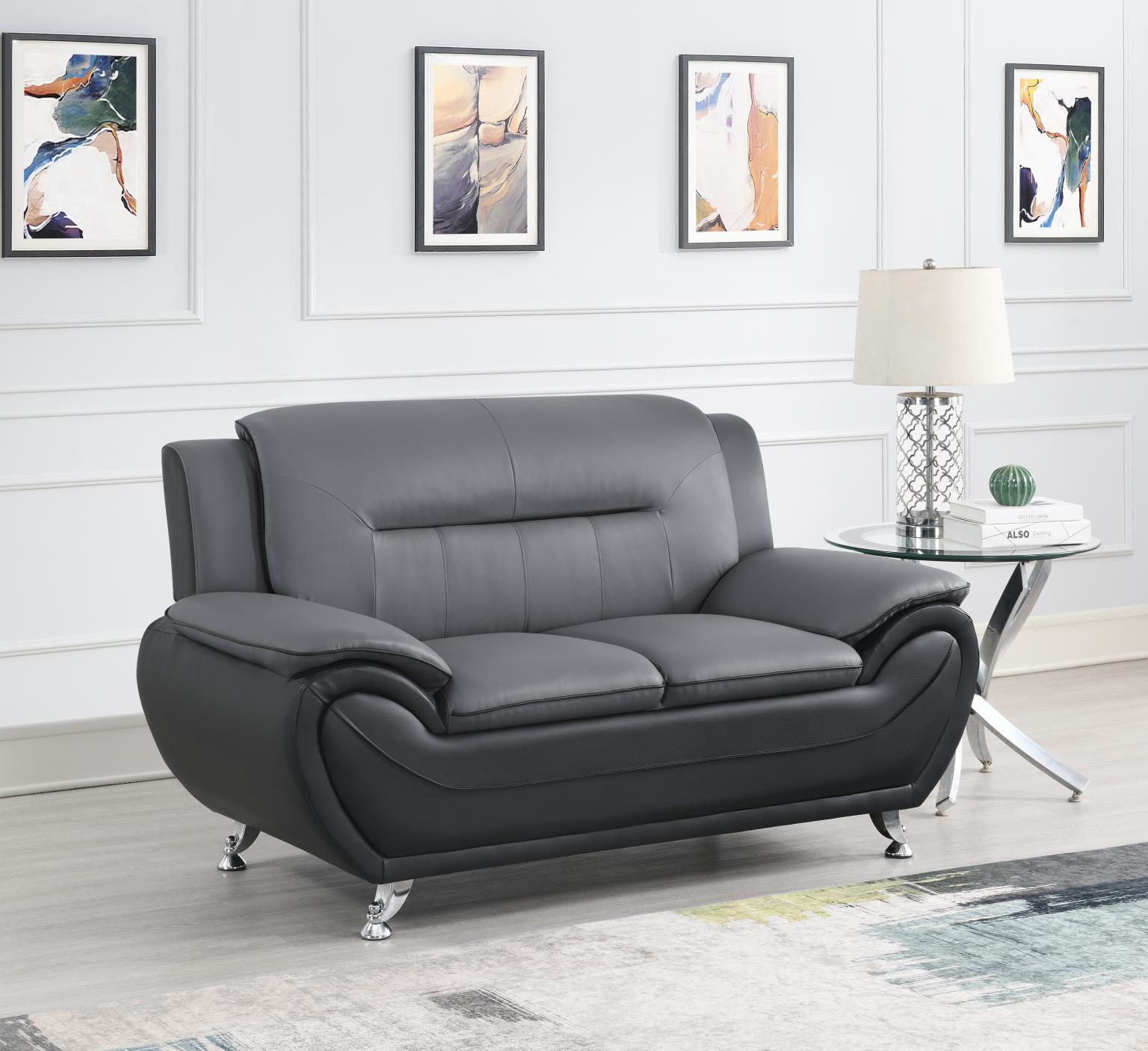 GRAY PU LOVESEAT view 2