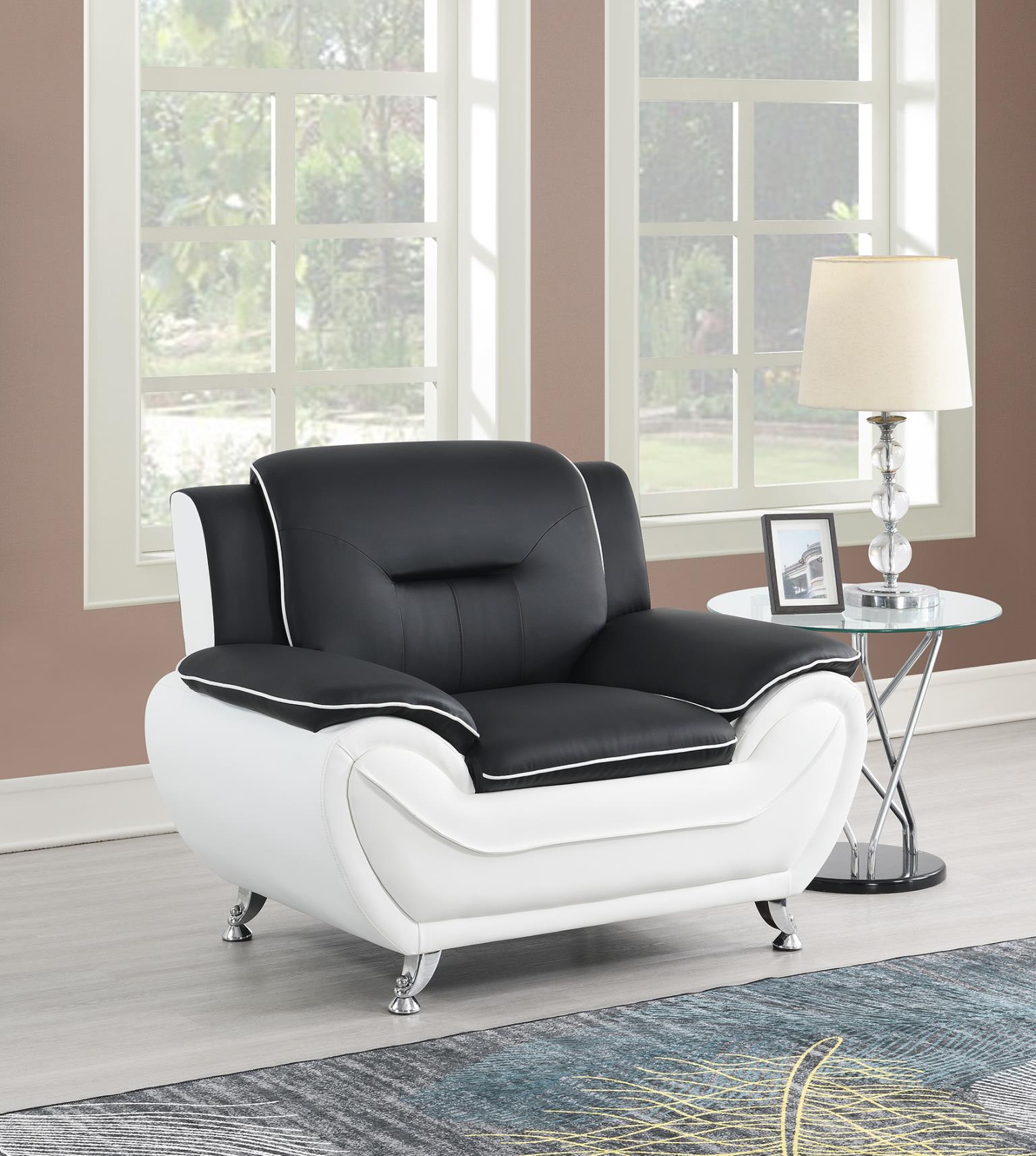 BLACK PU CHAIR view 2
