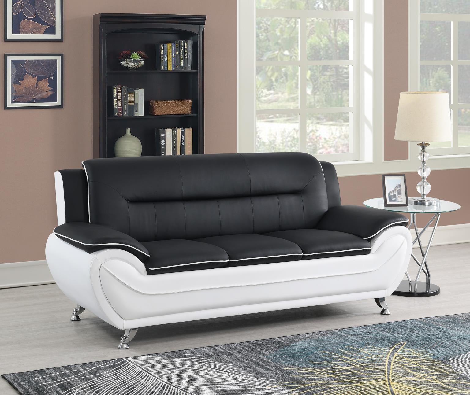 BLACK PU SOFA view 2