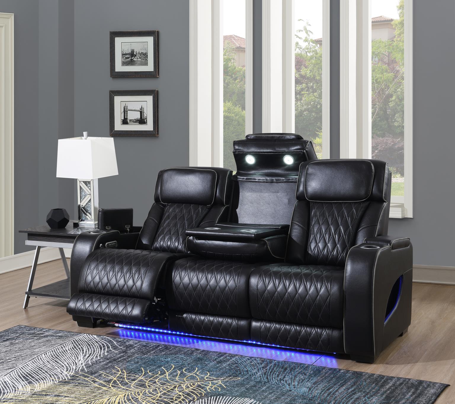 BLACK POWER RECLINING W/PWR HEADREST, READING LIGHT, MASSAGE, HEAT, AMBIENT LIGHTING, STORAGE AR... view 2