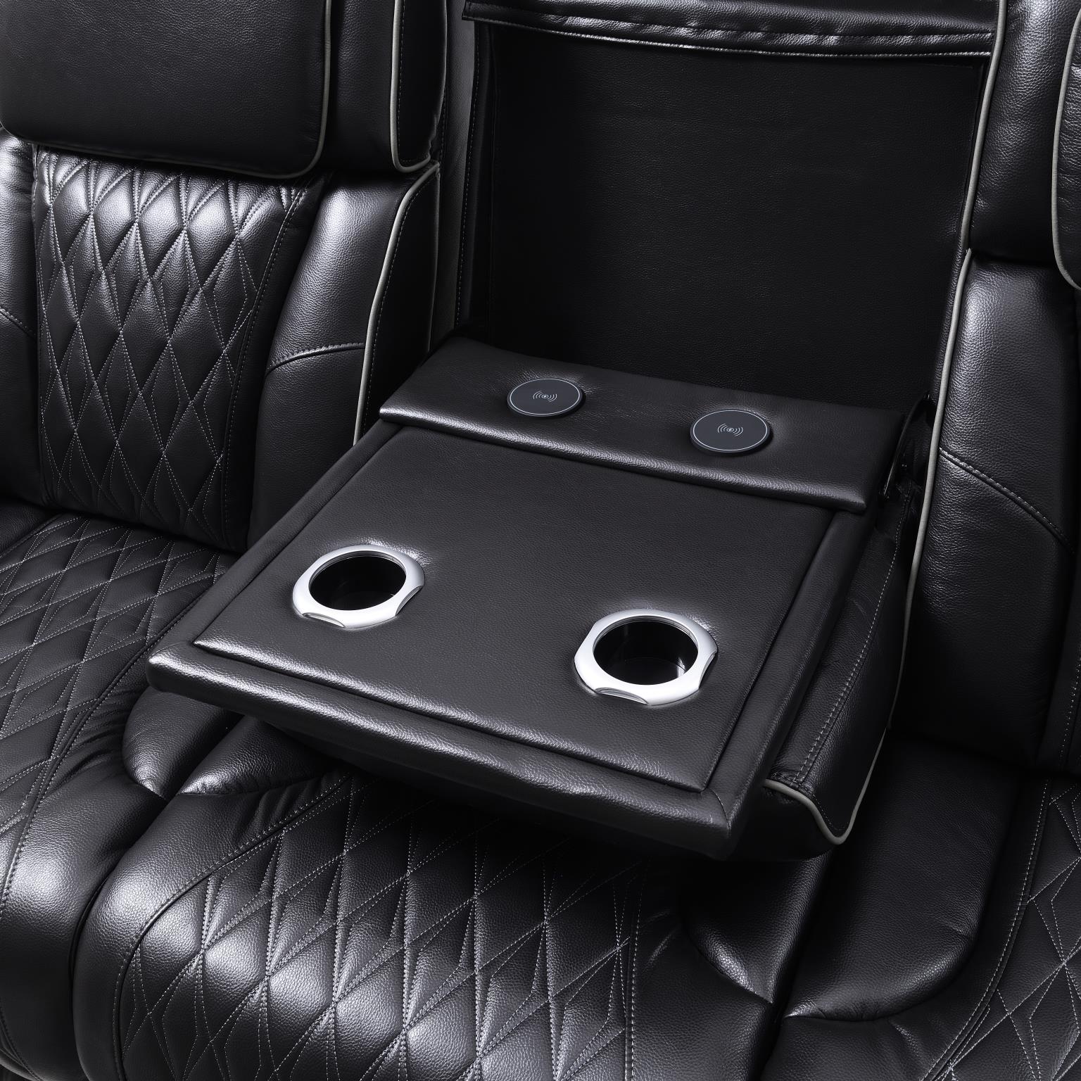 BLACK POWER RECLINING W/PWR HEADREST, READING LIGHT, MASSAGE, HEAT, AMBIENT LIGHTING, STORAGE AR... view 3