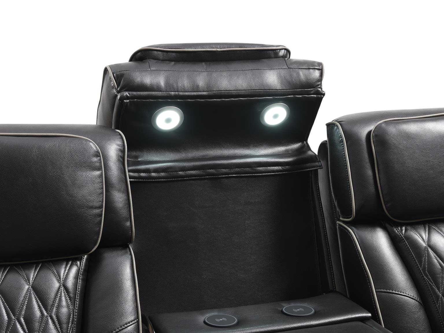 BLACK POWER RECLINING W/PWR HEADREST, READING LIGHT, MASSAGE, HEAT, AMBIENT LIGHTING, STORAGE AR... view 4