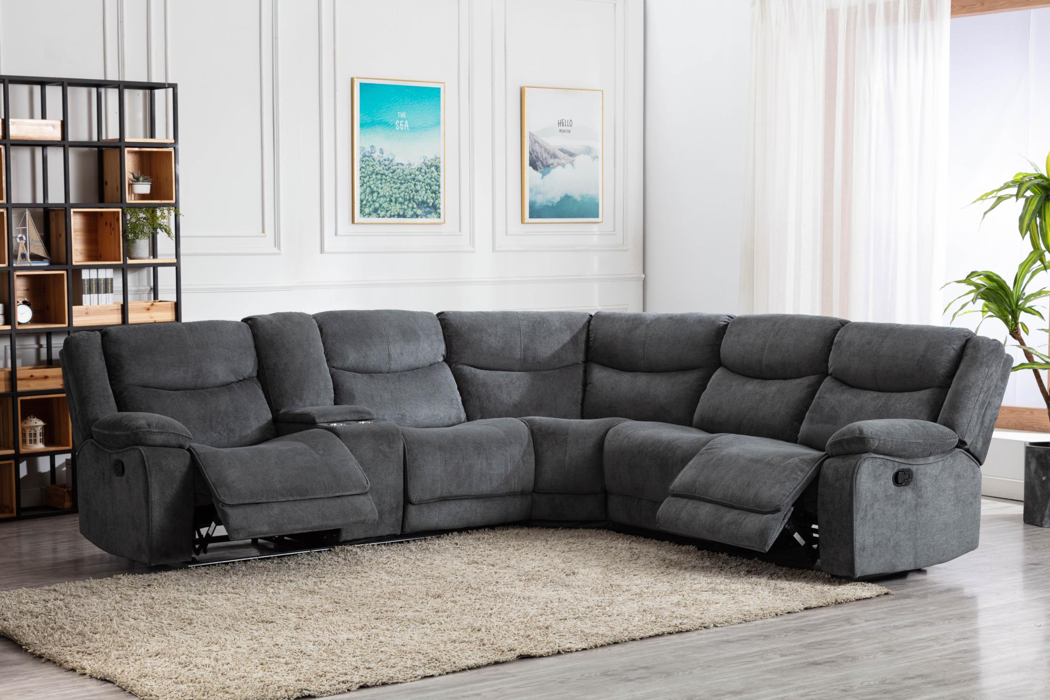 GRAY 3 PC MOTION SECTIONAL view 2