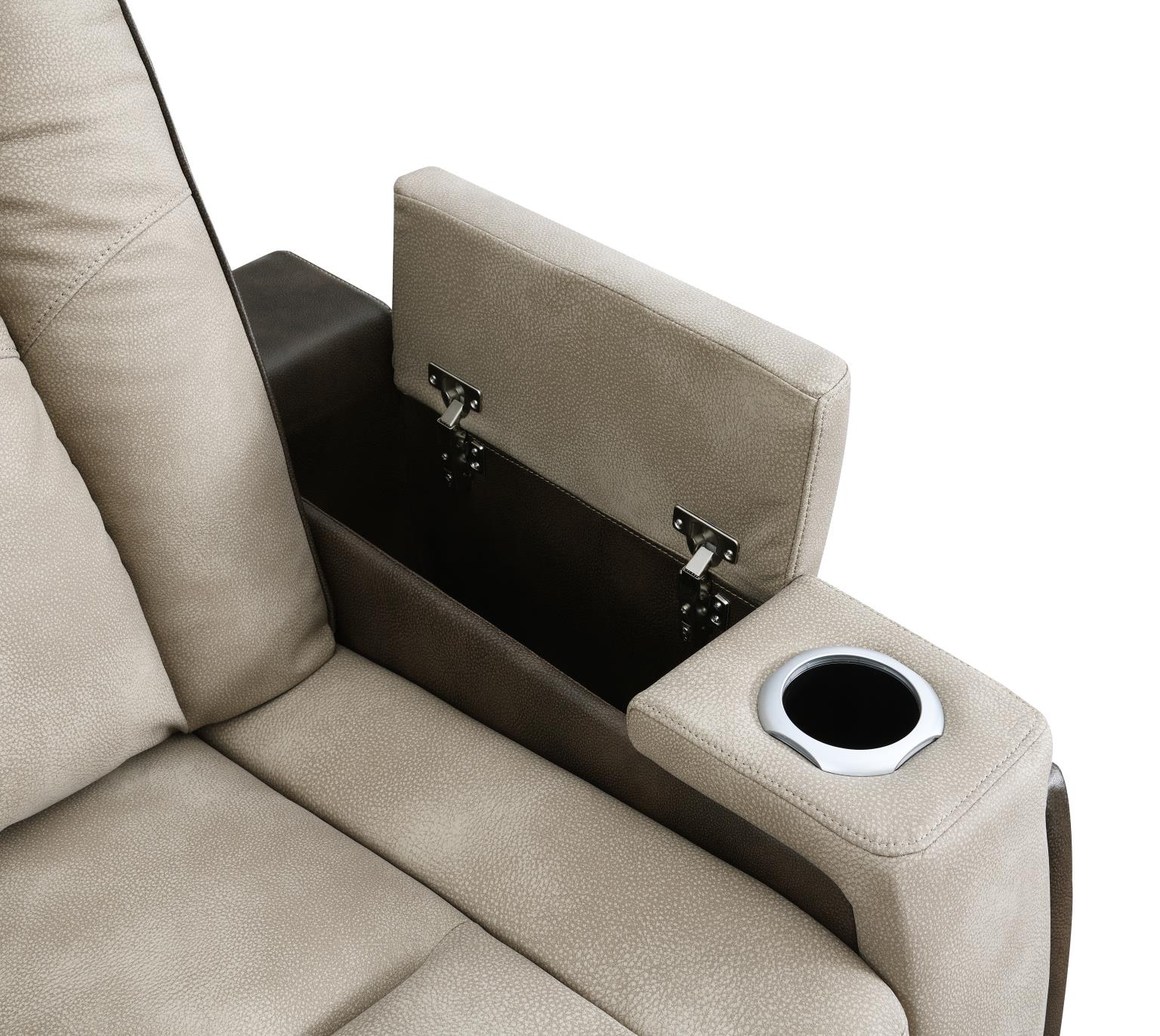SAND POWER RECLINING W/PWR HEADREST, STORAGE ARMS/USB AND WIRELESS CHARGER CHAIR view 7