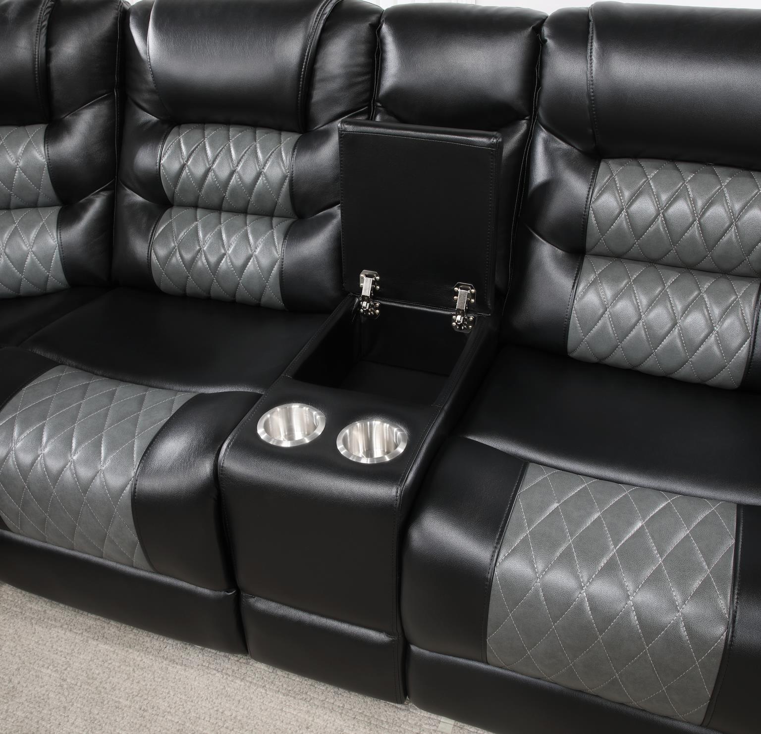 BLACK/GRAY MOTION 3 PC SECTIONAL view 3