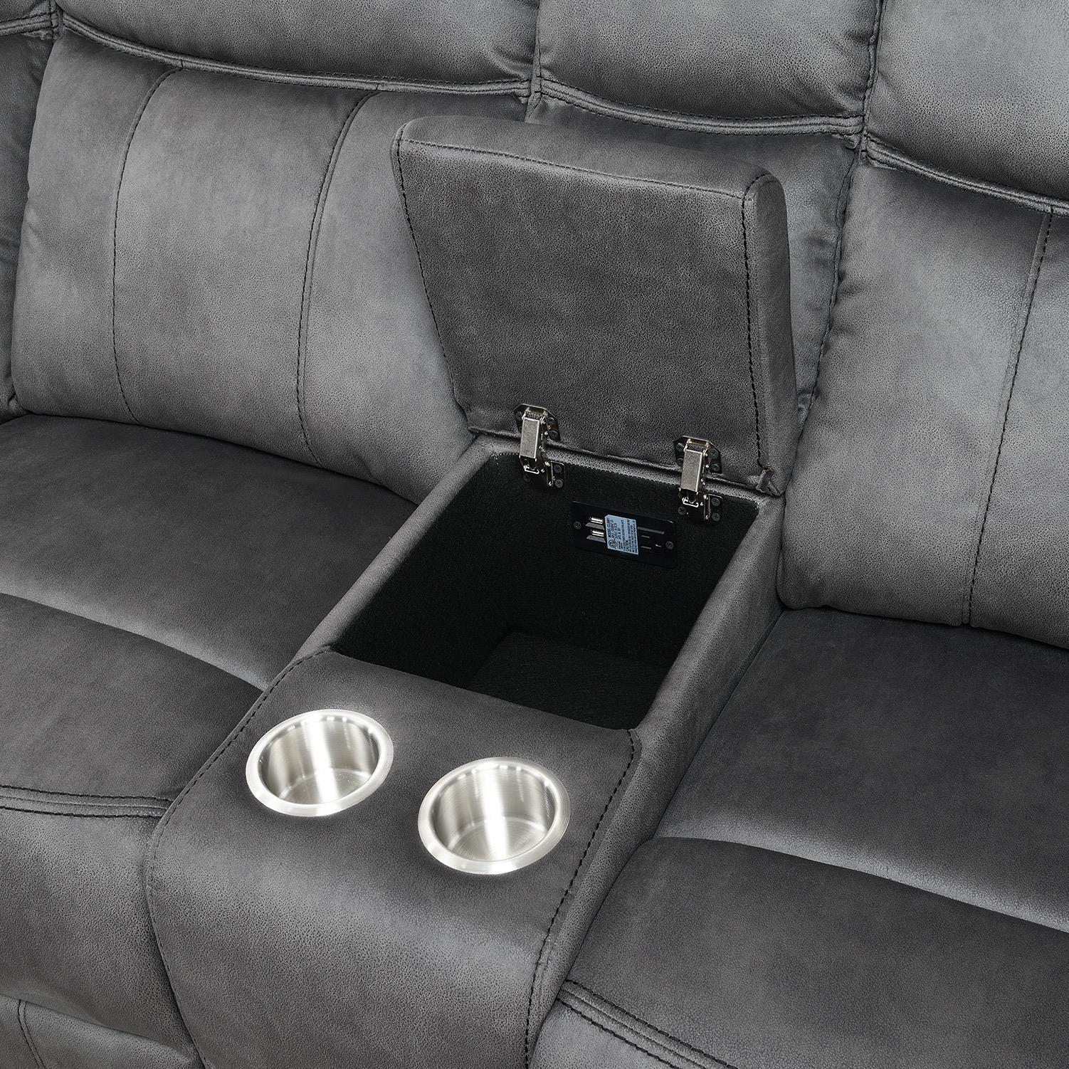 GRAY FABRIC 3 PC RECLINING SECTIONAL view 3