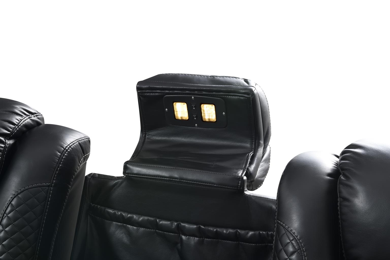 BLACK LED POWER RECLINING W/PWR HEADREST CHAIR view 5