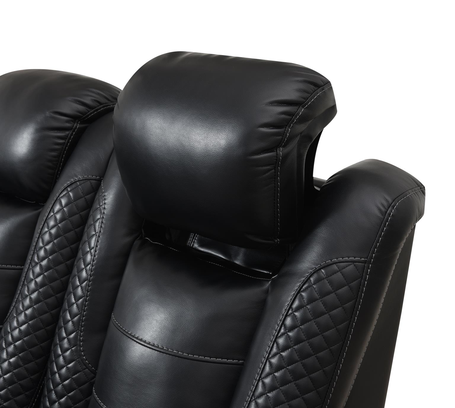 BLACK LED POWER RECLINING W/PWR HEADREST CHAIR view 7