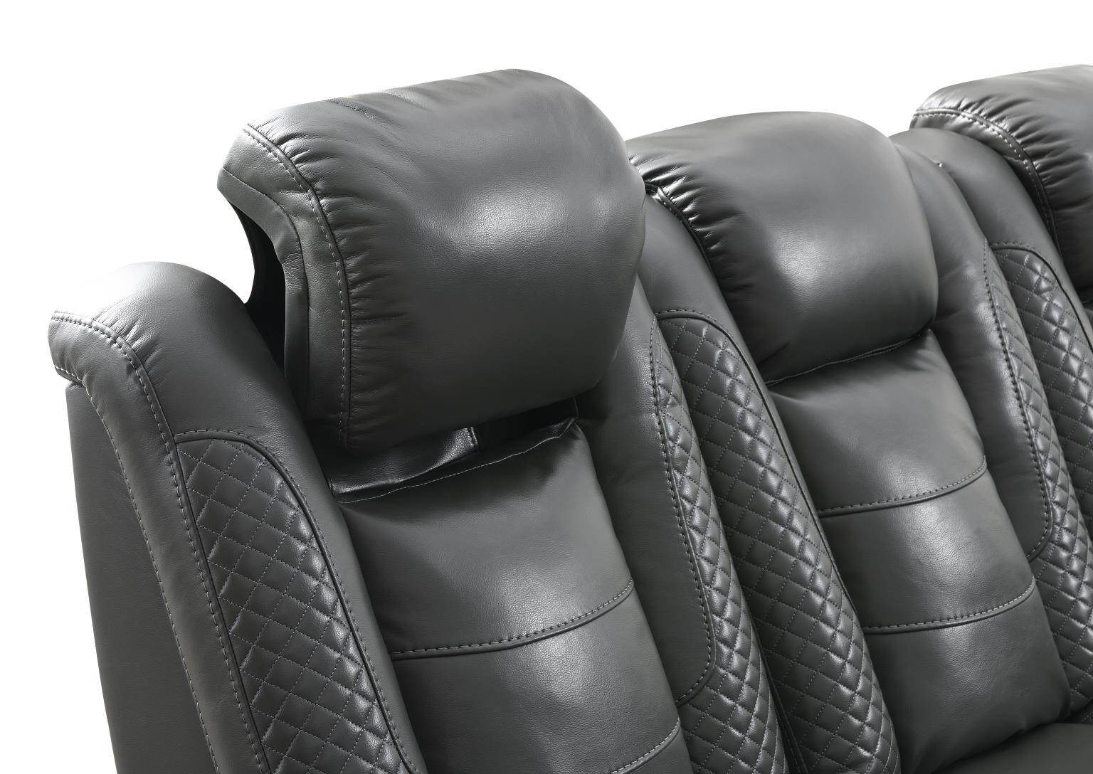 GRAY LED POWER RECLINING W/PWR HEADREST, BLUETOOTH SPEAKER, AND DROP DOWN TABLE LOVESEAT view 7