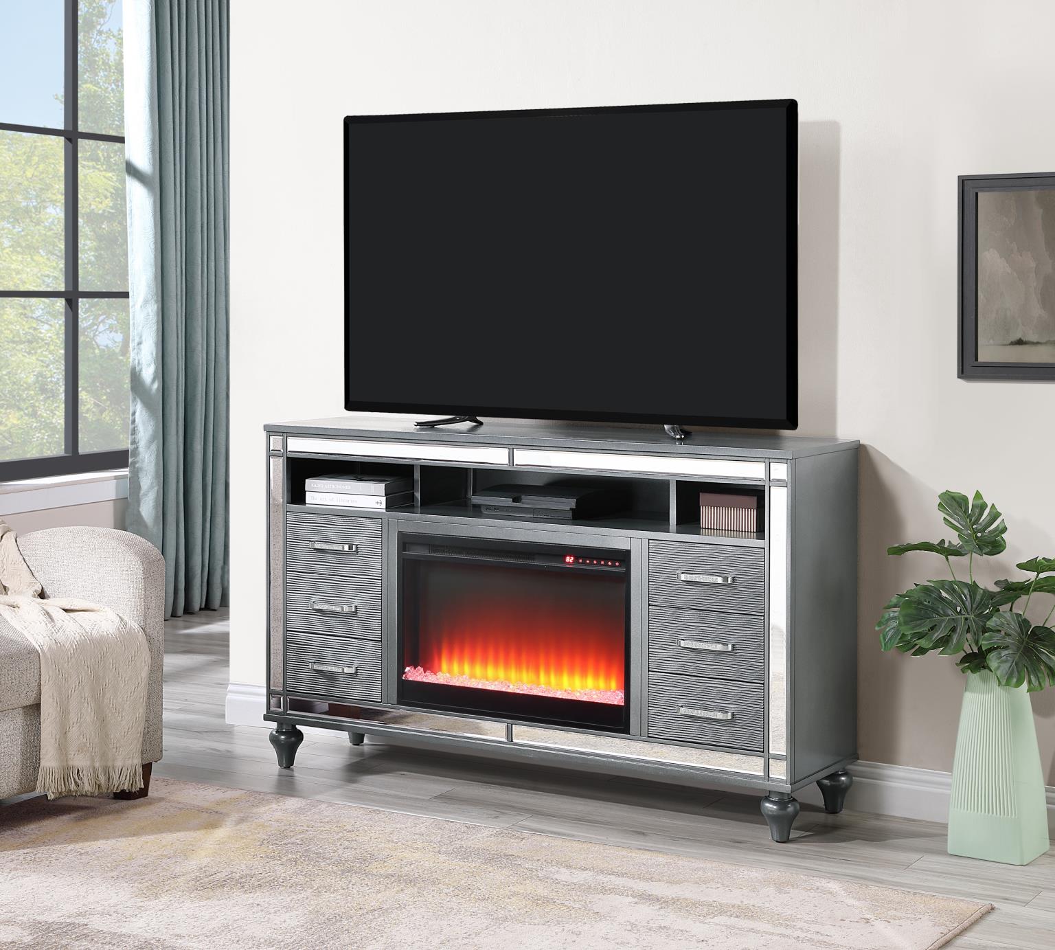 CHARCOAL TV STAND (FIREPLACE SOLD SEPERATELY) view 2